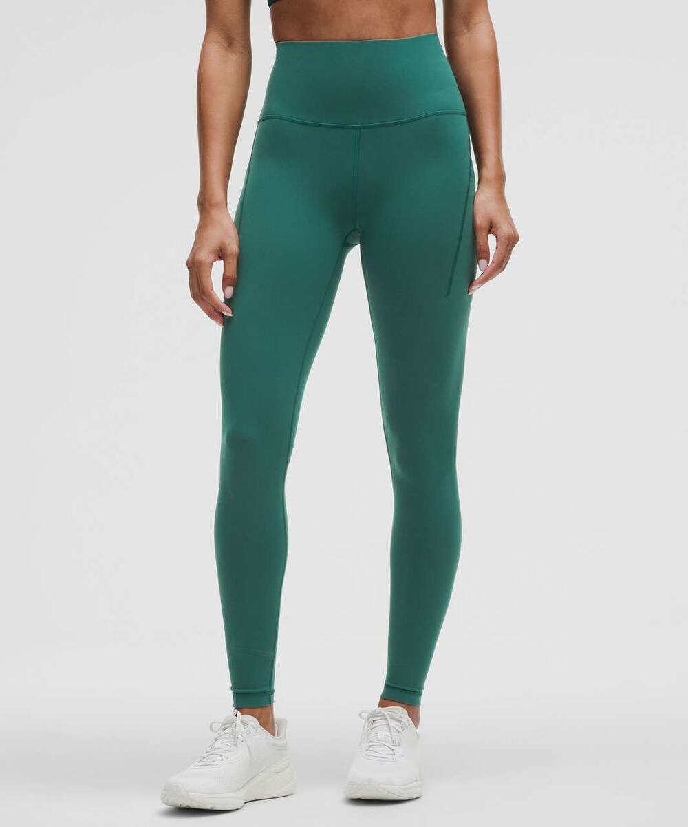 Lululemon Wunder Train High Rise Leggings Pockets 28" Size 10 Storm Teal Active